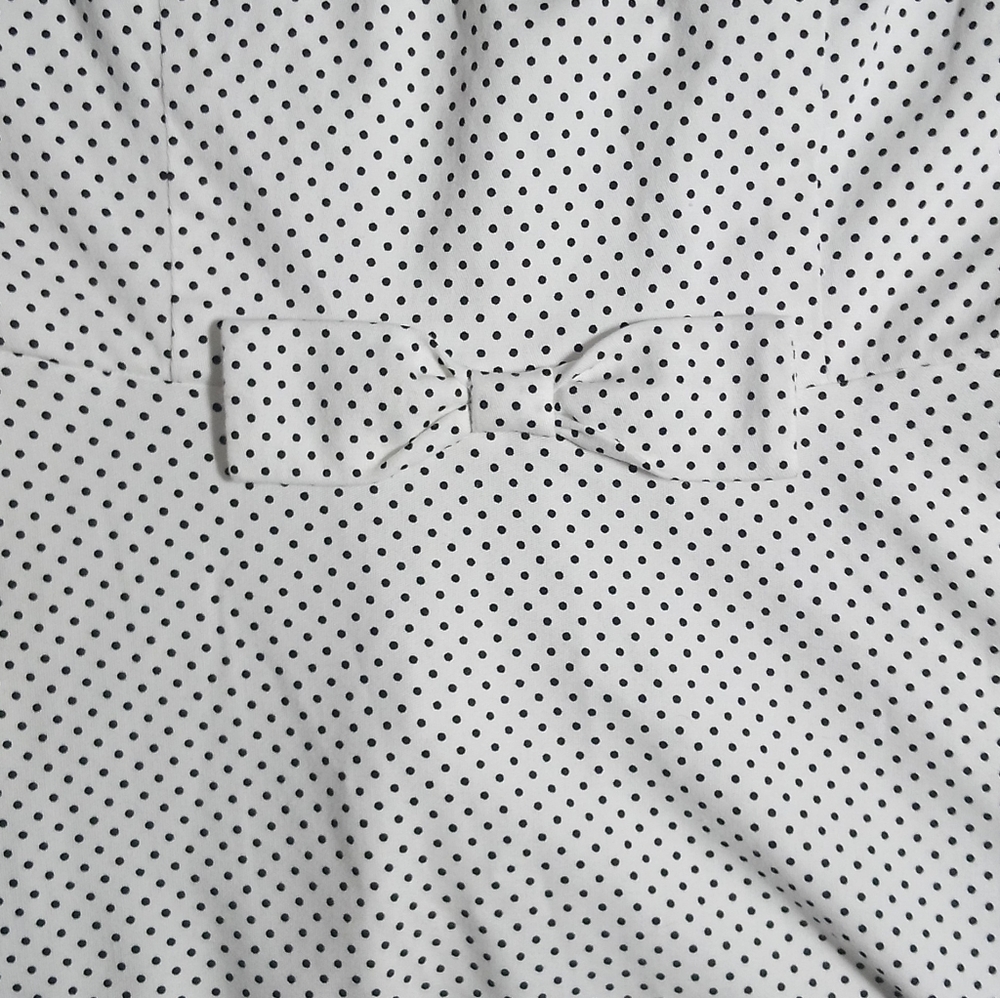 1950s Inspired Swing Dress Collectif Mainline Bertha White-Mini Black Polka Dots - Picture 2 of 7